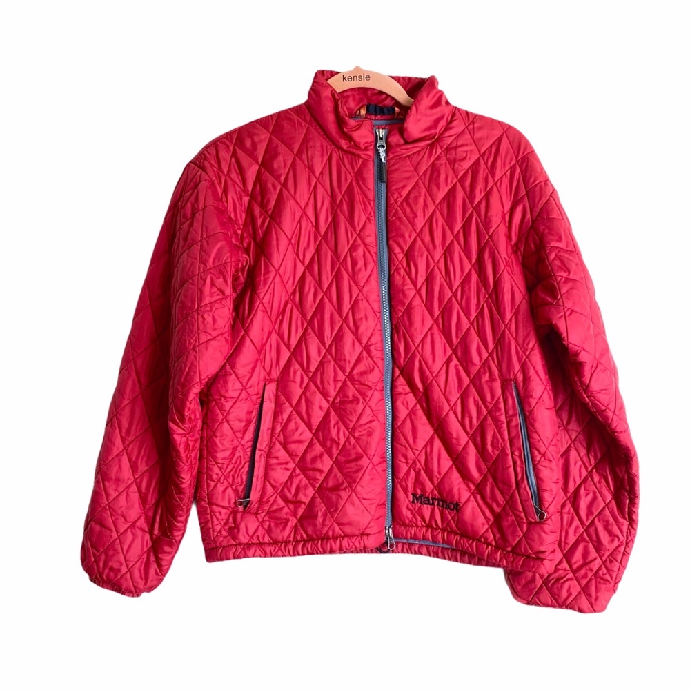 Marmot Primaloft Red Quilted Fleece Puffer Jacket